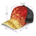 thumbnail image 3 of Picia Red Gold Glitter Pattern Trucker Hat,Baseball Cap,Sun Protection Cap,Stylish Headwear,Leisure Cap,Outdoor Sports Cap, 3 of 7