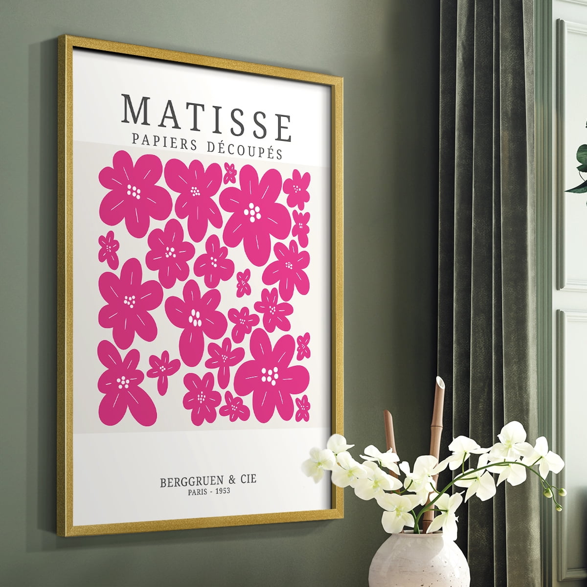 Matisse CDXX in Gold Solid Wood Framed Print No Nail Hanging