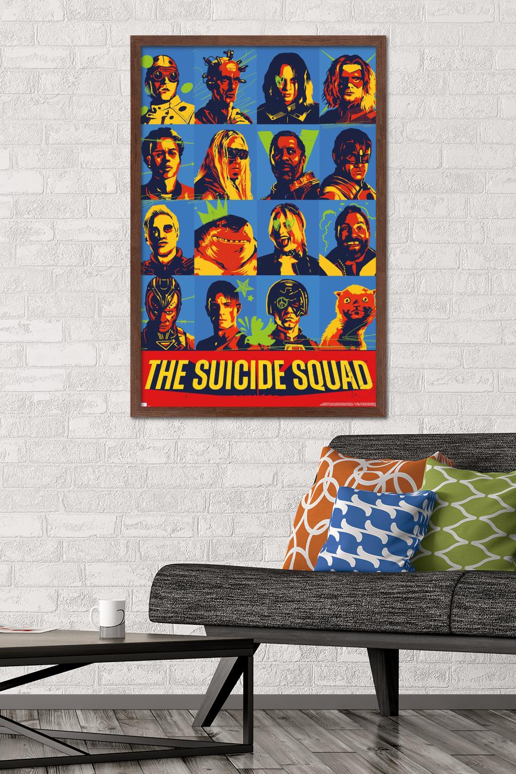 DC Comics Movie The Suicide Squad - Grid Wall Poster, 22.375" x 34", Framed