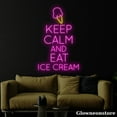 thumbnail image 4 of Glowneon Keep Calm and Eat Ice Cream Neon Sign, Ice Cream Led Sign, Ice Cream Shop Decor, 4 of 5