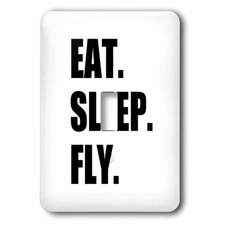 3dRose Eat Sleep Fly - fun gifts for pilots flight crew and frequent flyers, 2 Plug Outlet Cover