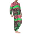 thumbnail image 2 of Sikiie Neon Desert Moon Mens Pajama Set, Soft Warm Long Sleeve Sleepwear, Cozy Button-Down Pjs for Men-XX-Large, 2 of 7