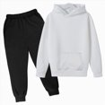 thumbnail image 2 of yboeqw Toddler Boy Hooded Outfits Casual Solid Color Long Sleeve Hoodies Pullover Sweatshirt and Pants Out Wear Clothes for Boys,Size 7-8 Years, 2 of 4