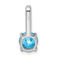 thumbnail image 4 of Diamond2Deal 14K White Gold Round Blue Topaz and Diamond Pendant for Women (L- 0.69 inch, W- 0.28 inch), 4 of 6