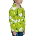 thumbnail image 3 of Fotbe Green Apple Pattern Youth Pullover Hooded Sweatshirt, Boys Hoodie, Kangaroo Pocket Hoodie for Kids Girls -Medium, 3 of 6