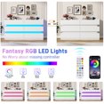 thumbnail image 3 of Blotout 6 Drawer Dresser with 60000-color LED Lights & Power Outlet, 59'' Long Modern Chest of Drawers for Closet, Handle Free Minimalist Dresser for Bedroom, Living Room, Entryway, Hallway, 3 of 8