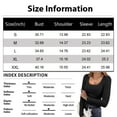 thumbnail image 2 of Womens Long Sleeve Shirts Square Neck Slim Fit Basic Tops Ribbed Thermal Undershirts Layering Tee Royal Blue L, 2 of 4