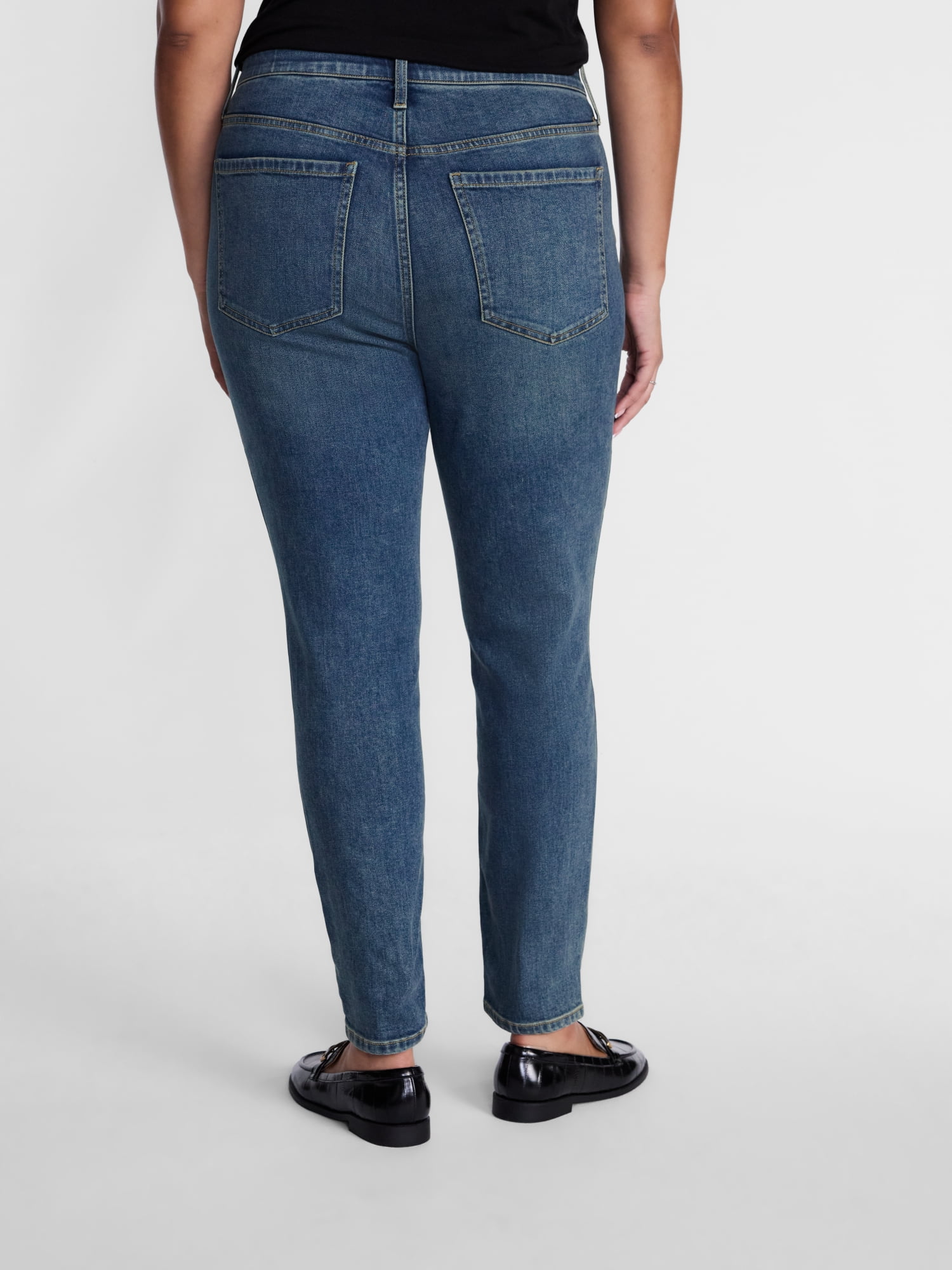 Terra & Sky Women's Plus High Rise Skinny Jeans, 27" Inseam, Sizes 16W-26W