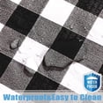 thumbnail image 4 of Vinyl Fitted Round Table Cover with Elastic, Black and White Checkered Tablecloth with Flannel Backing Plaid Table Cloth for Indoor Outdoor Picnic Party (Fit for 45"-52" Round Tables), 4 of 6