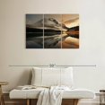 thumbnail image 2 of Elephant Stock Lake At Sunset Wall Art - Horizontal Multi Panel Canvas - 3 Pieceliving Room Wall Decor - Photography Nature Multi Panel - Brown And Gray Decor - 38" x 24", 2 of 8