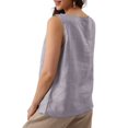 thumbnail image 2 of Amazhiyu Womens Linen Crewneck Sleeveless Tank Tops Basic Summer Casual Loose Tanks Shirts, 2 of 5