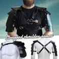 thumbnail image 3 of Men Medieval Costume Armor Cosplay Accessory Vintage Gothic Warriors Knights Shoulder Straps Adjustable PU Leather Harness, 3 of 5