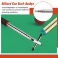 thumbnail image 4 of Pont de Queue de Billard Rétractable avec 3 Pcs Tête de Pont en Laiton Amovible Accessoires de Queue de Billard de Table de Billard de Piscine, Argent, 4 of 8