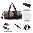 thumbnail image 4 of Fotbe Dark Red Hooded Girl Bolsa Deportiva de Lona Plegable con Estampado, Bolsa de Gimnasio con Bolsillo Seco/Húmedo, Bolsa de Viaje Ultraligera de Gran Capacidad, 4 of 6