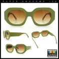thumbnail image 3 of Womens Trendy Octagonal Beveled Thick Plastic Round Mod Sunglasses Green - Brown, 3 of 8
