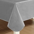 thumbnail image 2 of Newbridge Gray Basketweave 70 inch Umbrella Round Solid Vinyl Flannel Backed Dining Tablecloth, 2 of 6