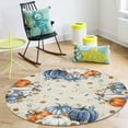 4 Ft Round Area Rug Mats for Living Room Thanksgiving Fall Pumpkins