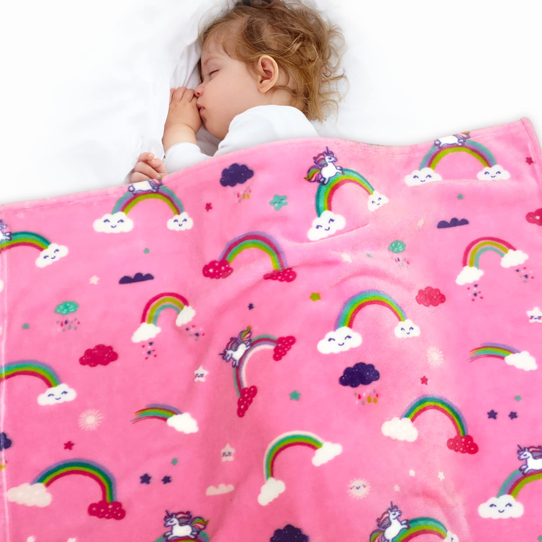 Rainbow Baby Blanket for Girls and Boys, Soft Rainbow Blanket for Baby