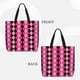 thumbnail image 2 of Easygdp pink and black argyle Bolsa Tote para Mujer, Bolso de Hombro para Trabajo, Playa, Viajes, Compras y Supermercado, 2 of 7
