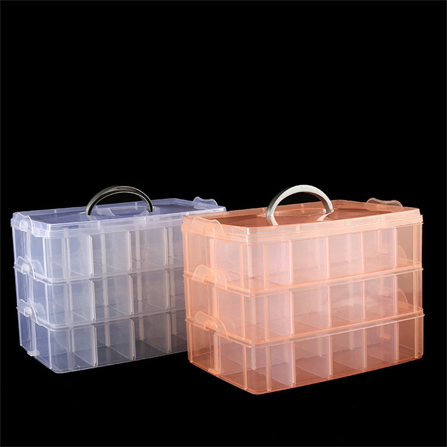 Stackable Craft Storage Box Plastic Adjustable Storage Containers with  Carry Handle Transparent Containers Dropship - AliExpress