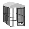 thumbnail image 2 of EuKer Outdoor Dog Kennel with Roof, 8x4x6 ft Heavy-Duty Dog Cage W/Safety Locks & Stainless Steel Bowls for Garden, Backyard, 2 of 7