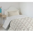 thumbnail image 4 of Ambesonne Astrology Quilted Bedspread Set 2 Pcs, Celestial Boho Plant, Twin Size, Orange Black Grey, 4 of 6
