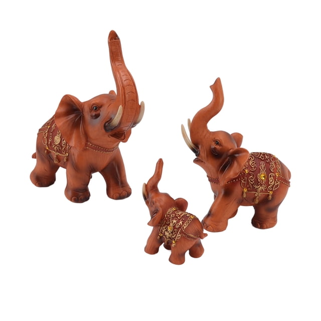 Adornos de resina de elefante, 3 piezas Figuras de elefante Figuras de elefante Estatua de elefante Diseño fácil de usar