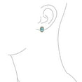 thumbnail image 3 of Bling Jewelry Womens Two-Tone Bali Style Aqua Blue Oval Clip-On Earrings with Simulated Aquamarine CZ, 3 of 5