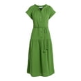 thumbnail image 4 of Time and Tru Women's Double Cloth Cotton Midi Dress, Sizes XS-XXXL, 4 of 4