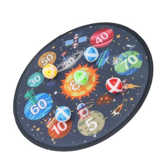 Kids Dart Board Game, Safety Plush Kids Dart Board Game Toy Multi Purpose Reusable Exercise Coordination Skills with Adhesive Ball for Indoor