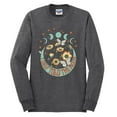 thumbnail image 2 of Wild Bobby I Only Told The Moon, Moon Phases Daisies and Butterflies Vintage Men Long Sleeve Shirt, Heather Black, Large, 2 of 6