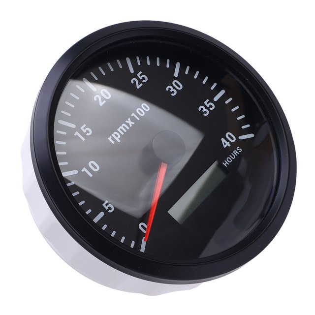 110mm 4 3/8in Tachometer 7 Color Backlight 4000RPM Gauge with Hour Meter Truck Tractor Trailer Car RV Boat DC 9 to 32V