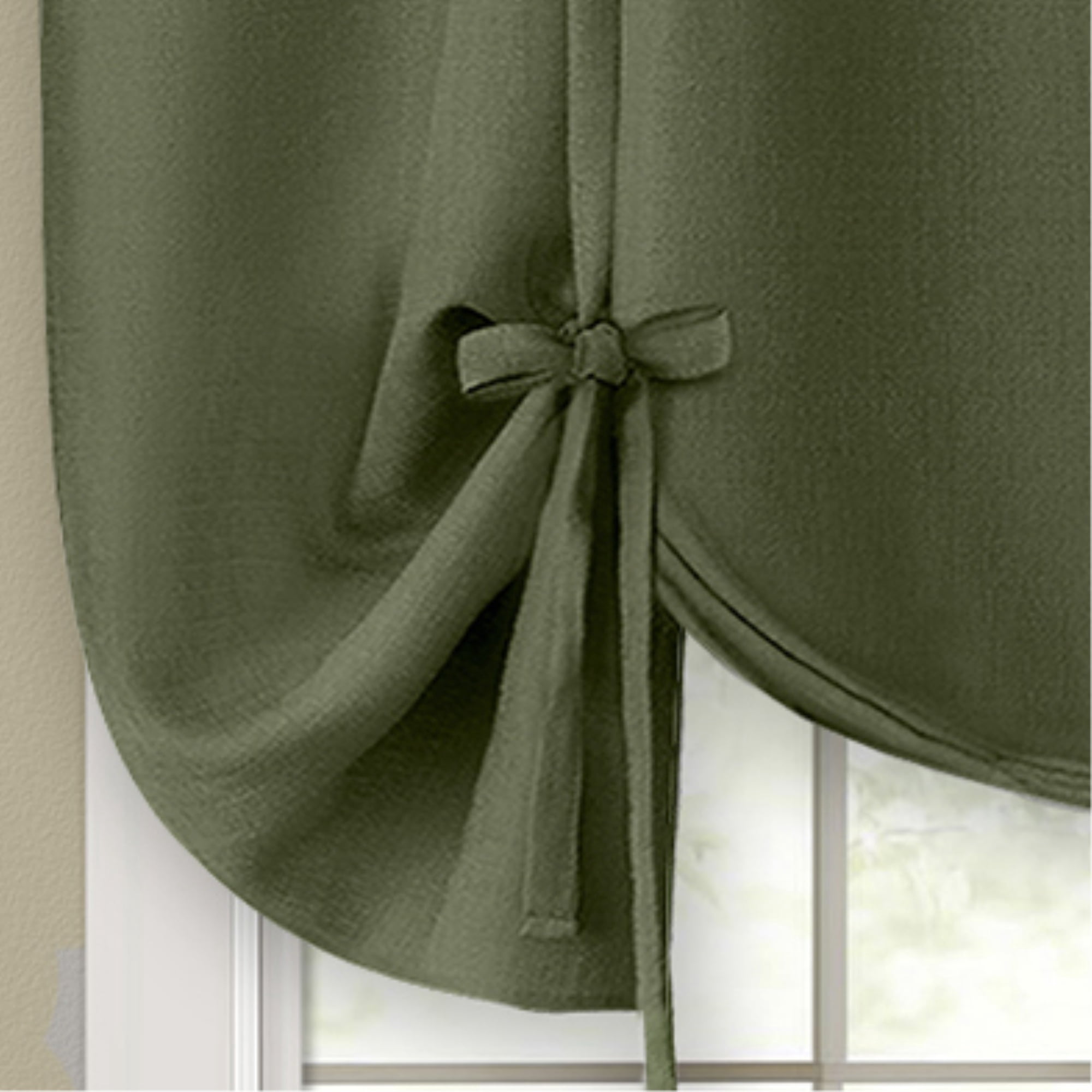 Achim Darcy Window Curtain Tie Up Shade - 58x63 - Green