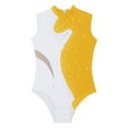 thumbnail image 3 of Doomiva Kids Girls Sparkle Sleeveless Color Block Gymnastics Leotard Ballet Skating Jumpsuit Bodysuit Activewear Yellow 4, 3 of 6
