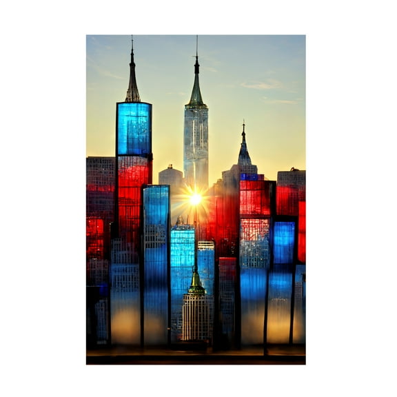 Canvas Wall Art - Ray Heere 'New York 1' Wall Art for Living Room, Bedroom, or Office Décor by Trademark Fine Art - 12 x 19 Inches