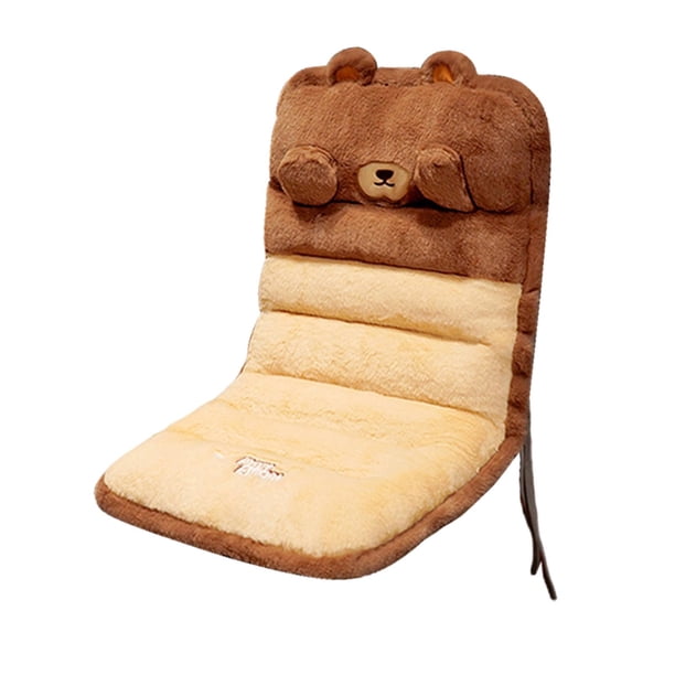 Cojín del asiento Cojín de silla de dibujos animados, almohada de respaldo, cojín de silla de respaldo alto, almohada de respaldo de sofá para silla de oficina , marrón y amarillo Fanmusic Cojín del asiento
