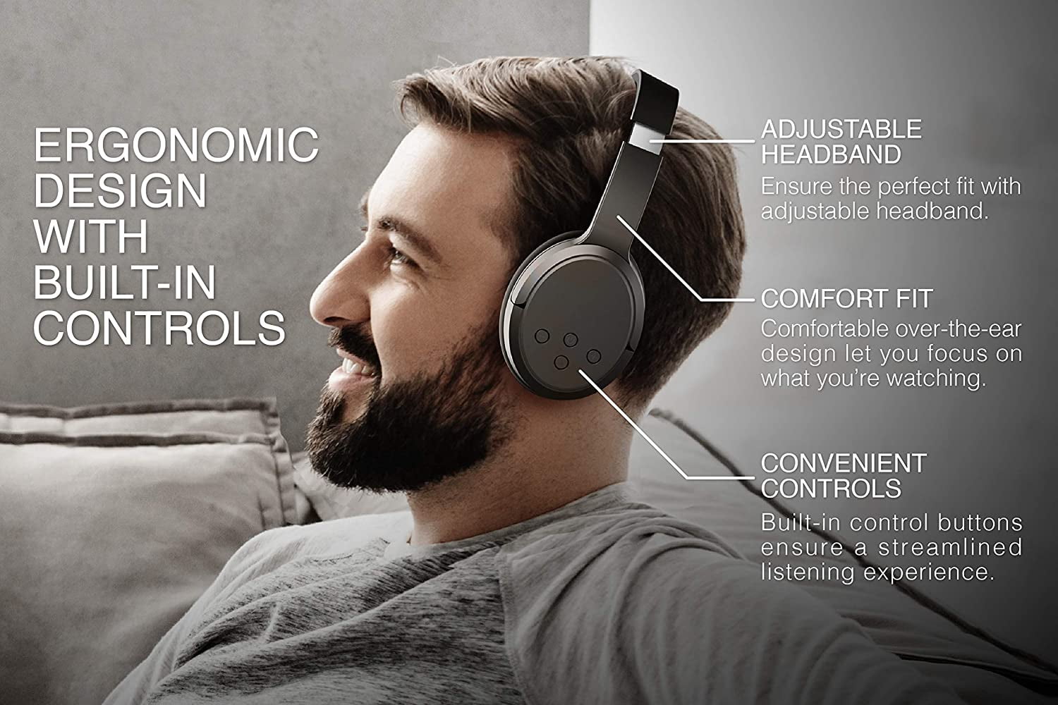 Brookstone TV Bluetooth Headphones Noise Cancelling and Wireless Headphones