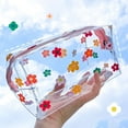 thumbnail image 6 of Clear Flower Makeup Bags Transparent Floral Cosmetic Bag Travel Wash Bag Waterproof Toiletry Storage Pouch for Women Girls Daisy, 6 of 9