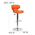 thumbnail image 6 of Flash Furniture Devin Contemporary Cozy Mid-Back Orange Vinyl Adjustable Height Barstool with Chrome Base, 6 of 12