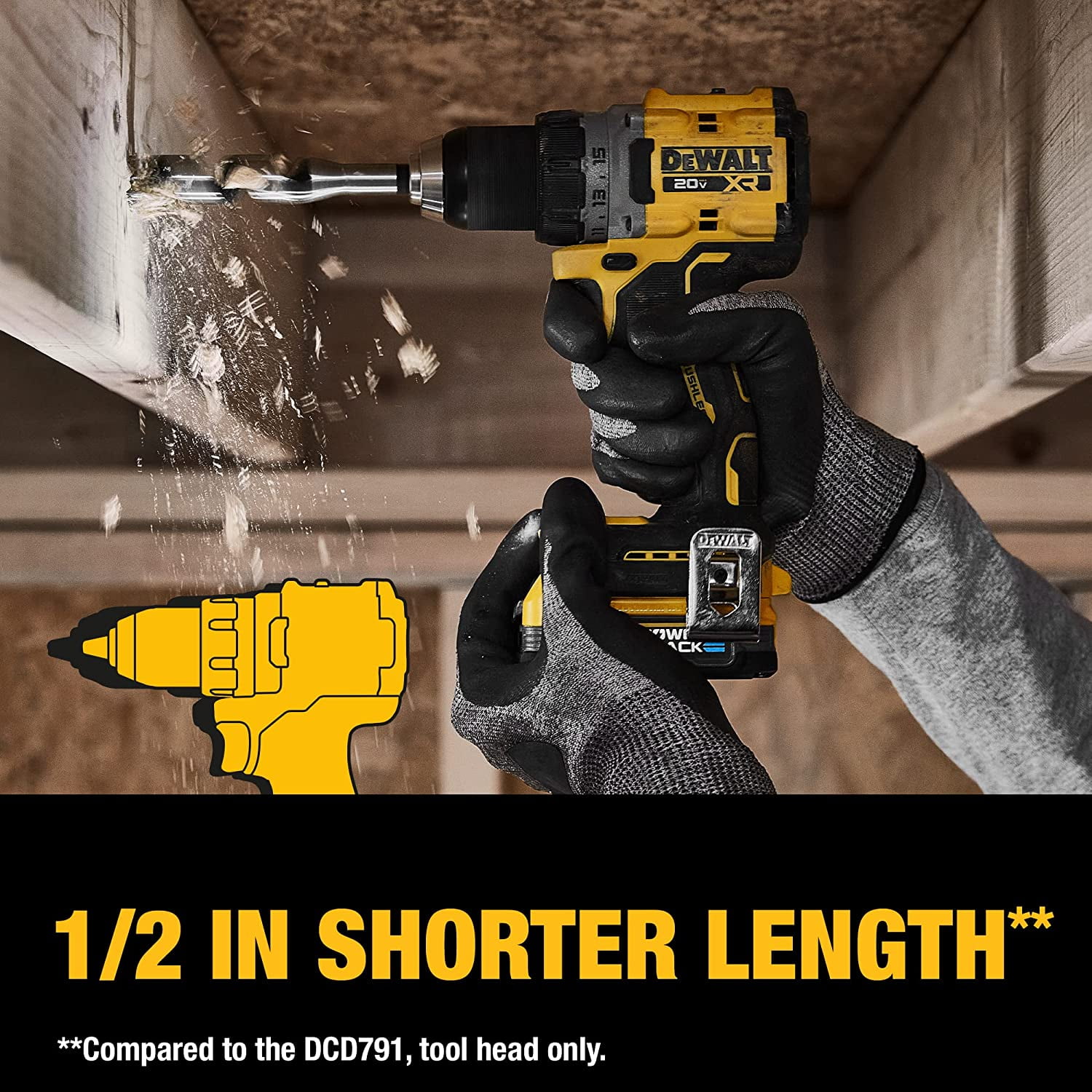 Dewalt DCD800D2 20V MAX* XR Brushless Cordless 1/2 in. Drill/Driver Kit DWT-DCD800D2