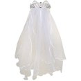 thumbnail image 2 of Little Girls Dangling Cross Rhinestone Tiara Princess Communion Veil White, 2 of 3