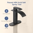 thumbnail image 3 of TVOFEK Waterfall Bathroom Faucet 1 or 3 Hole, Black Single Handle Bathroom Sink Faucets with Metal Pop up Drain and Deck Plate for Vanity Basin RV Lavatory, 3 of 13