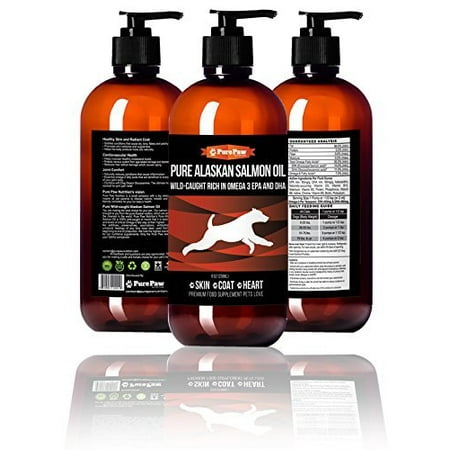 Pure Paw Nutrition Premium Organic Wild-Caught Pure Alaskan Salmon with Vitamins D3 Potassium B Complex & Antioxidants Best Holistic Home Remedy Fish Oil for Healthy Heart Skin & Coat