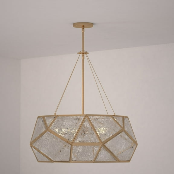 Euclid 24" 5 Light Pendant Aged Brass