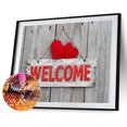 thumbnail image 2 of Cuadros Decorativos Pintura de diamante cartel de bienvenida taladro redondo completo DIY puerta colgante (sz1747) Likrtyny embutido en tela, 2 of 8