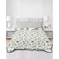 thumbnail image 3 of Sage Green Spring Floral Queen Size Down Alternative Comforter, Lightweight Comforter Quilt Bedding Set with Pillow Shams Summer Botanical Elegant All Seasons Bed Comforter Duvet Insert 90"x96", 3 of 7