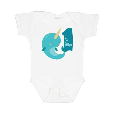 

Inktastic Narwhal 1st Birthday Gift Baby Boy or Baby Girl Bodysuit