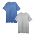 thumbnail image 6 of Women's Gray and Blue 2-Pack Crew Neck Short Sleeve Night Shirt-Medium, 6 of 7