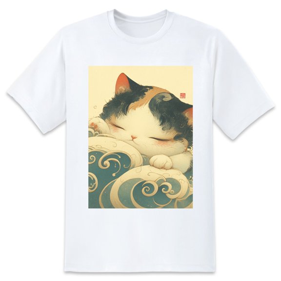 Basic Oversize Tees For WomenCat Loose Boyfriend Shirts Casual Blouse round neck