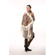 100% Wool Wrap Shawl Olga Labzina Pavlovo Posad Woolen Shawl (blue) 50x50-inch Fashion Shawl for Women